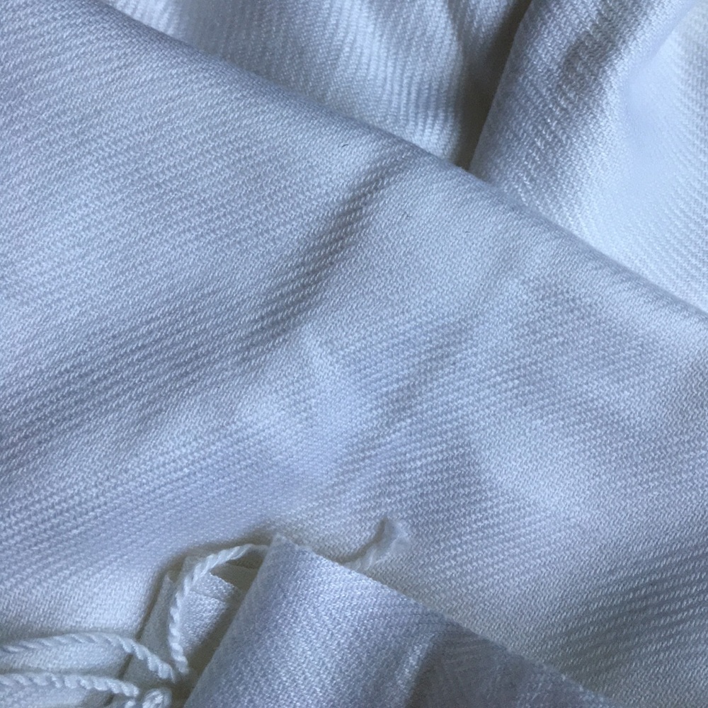 White Scarf 100% Pashmina  28” x 68”
